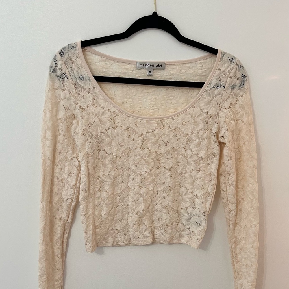 Madden Girl Cream Lace Blouse